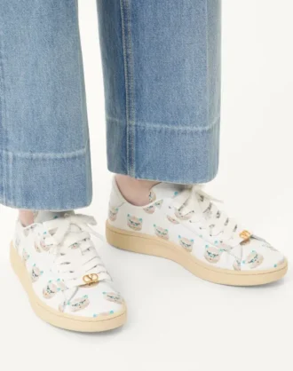 Royco Sneaker In Nappa Calfskin With Le Chat De La Maison Motif