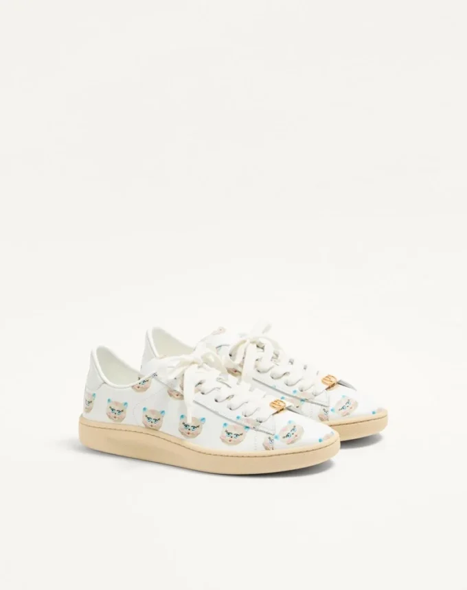 Royco Sneaker In Nappa Calfskin With Le Chat De La Maison Motif
