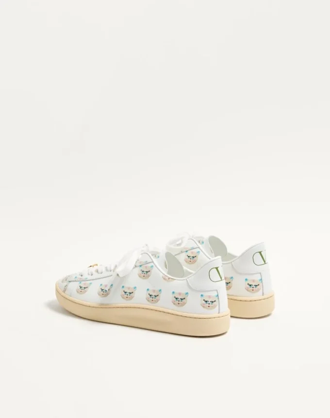 Royco Sneaker In Nappa Calfskin With Le Chat De La Maison Motif