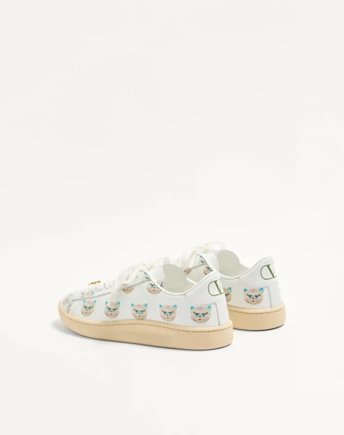 Royco Sneaker In Nappa Calfskin With Le Chat De La Maison Motif
