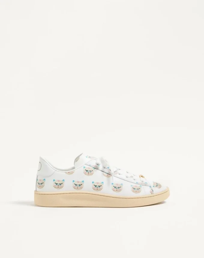 Royco Sneaker In Nappa Calfskin With Le Chat De La Maison Motif