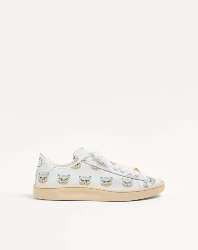 Royco Sneaker In Nappa Calfskin With Le Chat De La Maison Motif