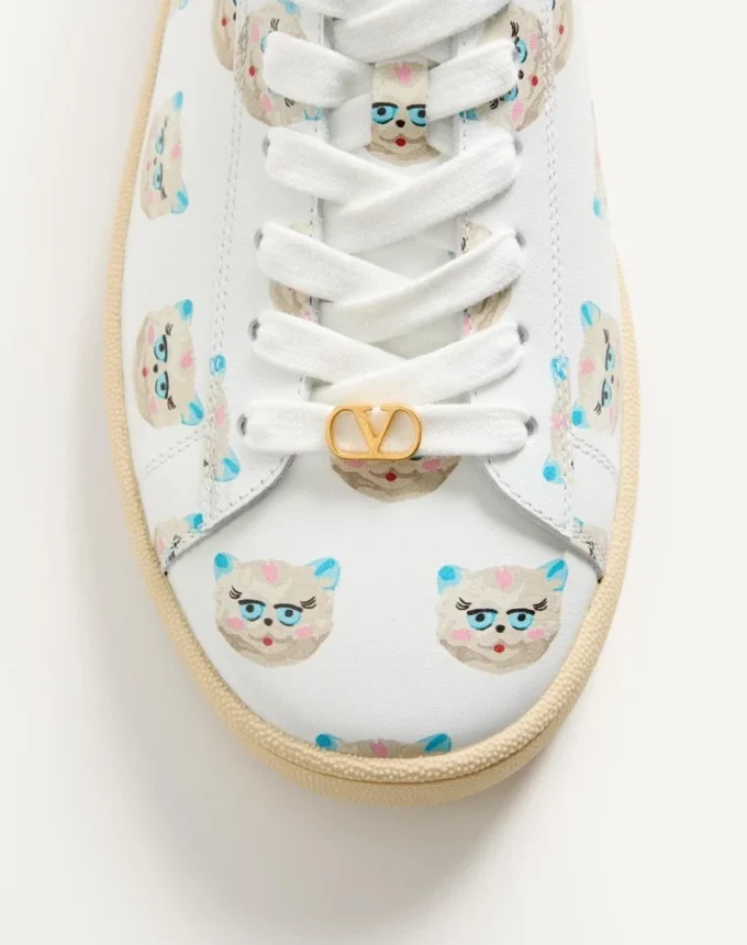 Royco Sneaker In Nappa Calfskin With Le Chat De La Maison Motif