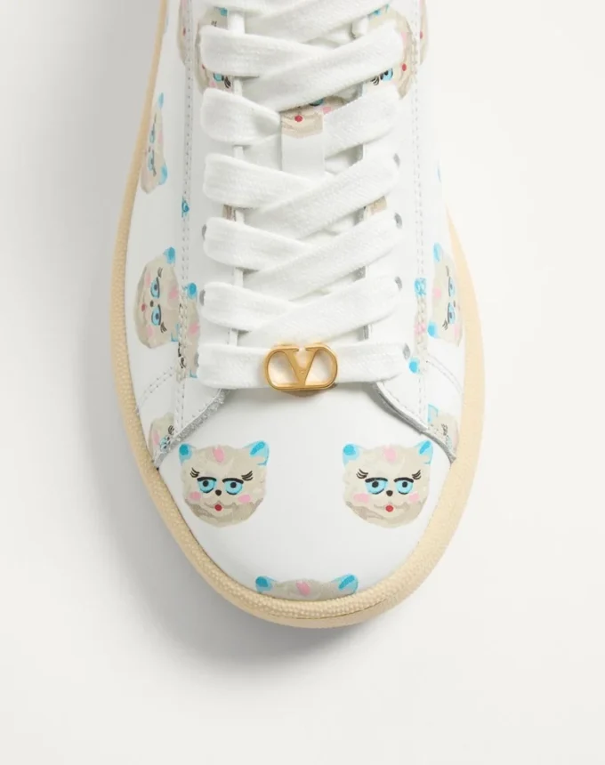 Royco Sneaker In Nappa Calfskin With Le Chat De La Maison Motif