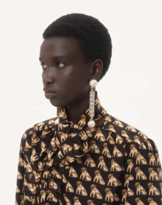 San Fin Metal Earrings With Swarovski® Crystals And Pearls