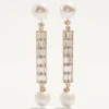 San Fin Metal Earrings With Swarovski® Crystals And Pearls San Fin Metal Earrings With Swarovski® Crystals And Pearls