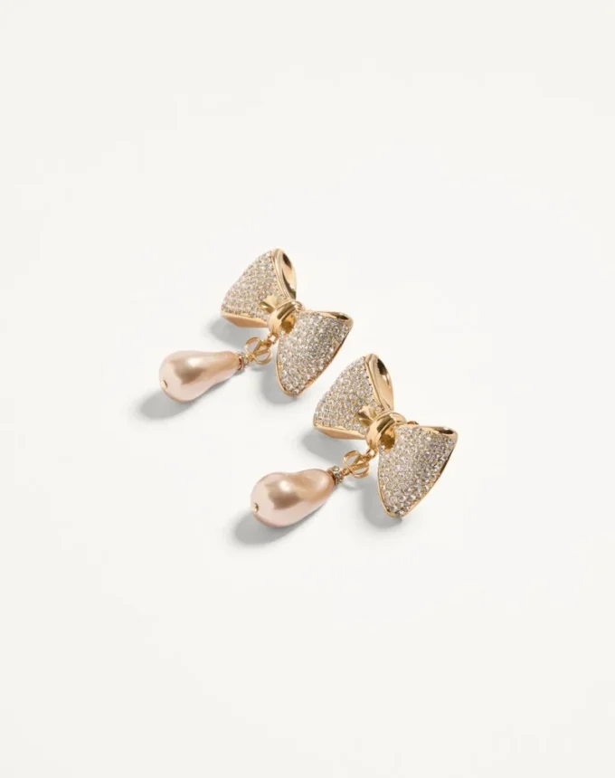 San Fin Metal Earrings With Swarovski® Crystals And Pearls