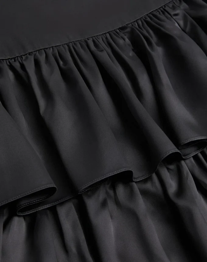 Satin Ruffle Skirt—