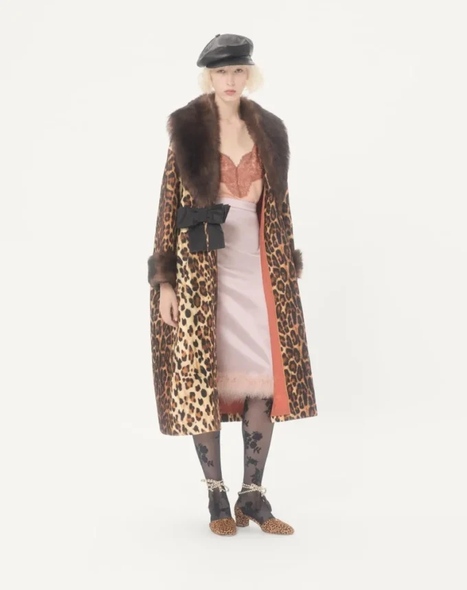 Fauve Eclat Spotted Wool Cloth Coat