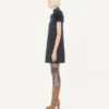 Short Crepe Couture Dress with Feathers Short Crepe Couture Dress with Feathers