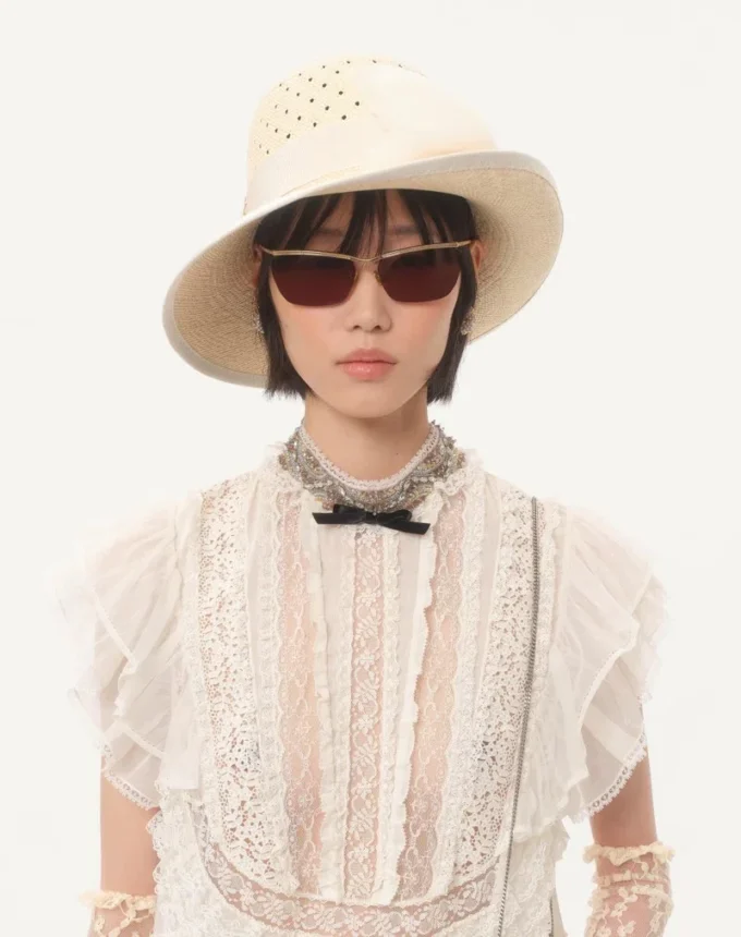 Short Dress In Embroidered Light Linen Short Dress In Embroidered Light Linen