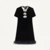 Short Dress in Embroidered Sablé Velvet Short Dress in Embroidered Sablé Velvet