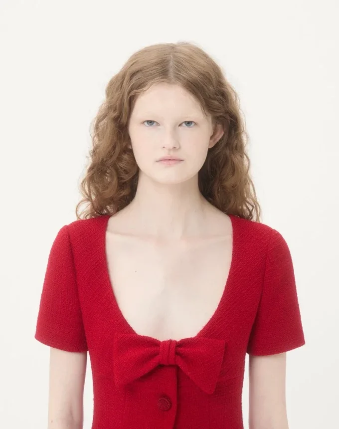 Short Dress In Plain Wool Tweed Short Dress In Plain Wool Tweed