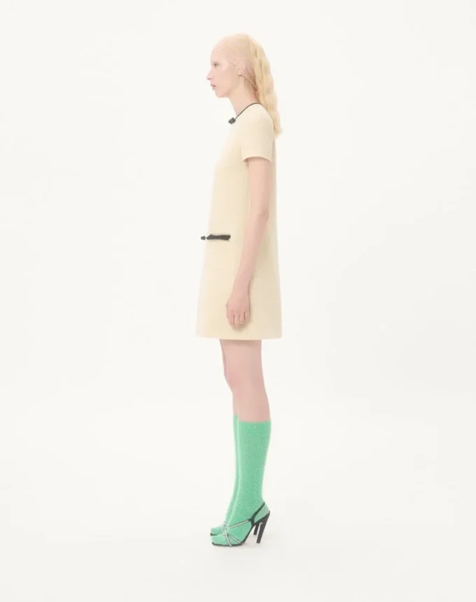 Short Dress In Plain Wool Tweed Short Dress In Plain Wool Tweed