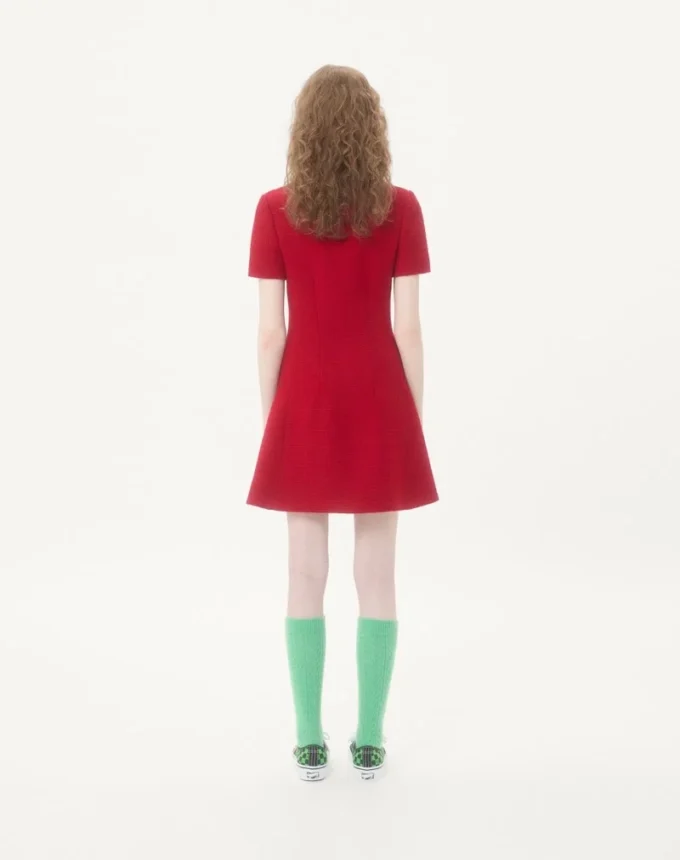 Short Dress In Plain Wool Tweed Short Dress In Plain Wool Tweed