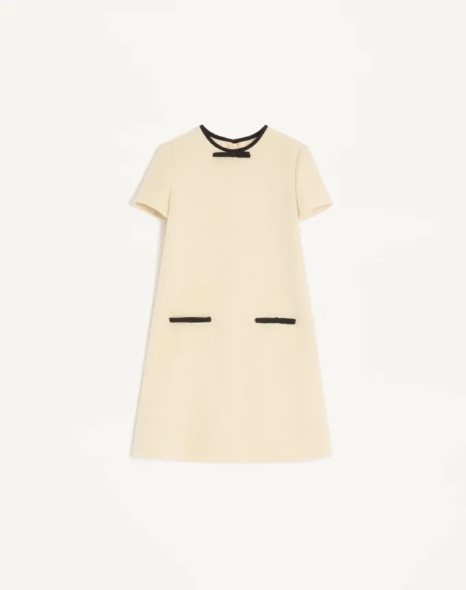 Short Dress In Plain Wool Tweed Short Dress In Plain Wool Tweed