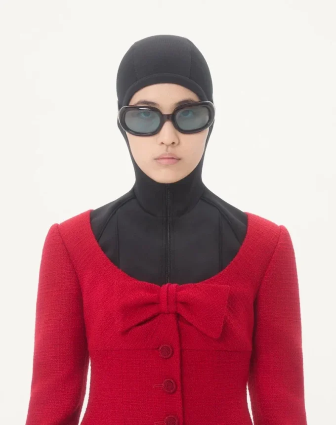 Short Jacket In Plain Wool Tweed