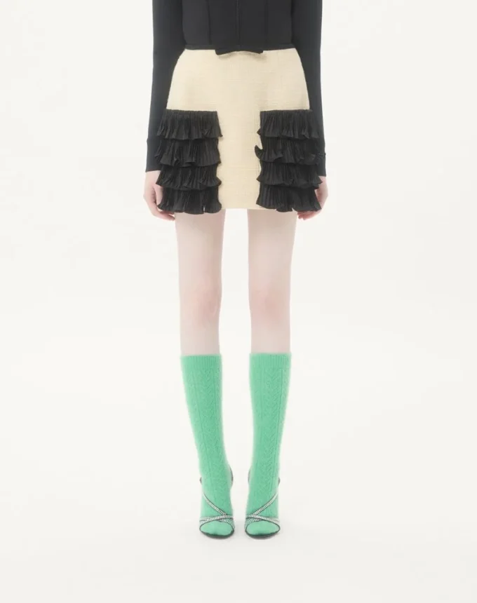 Short Skirt In Plain Wool Tweed Short Skirt In Plain Wool Tweed