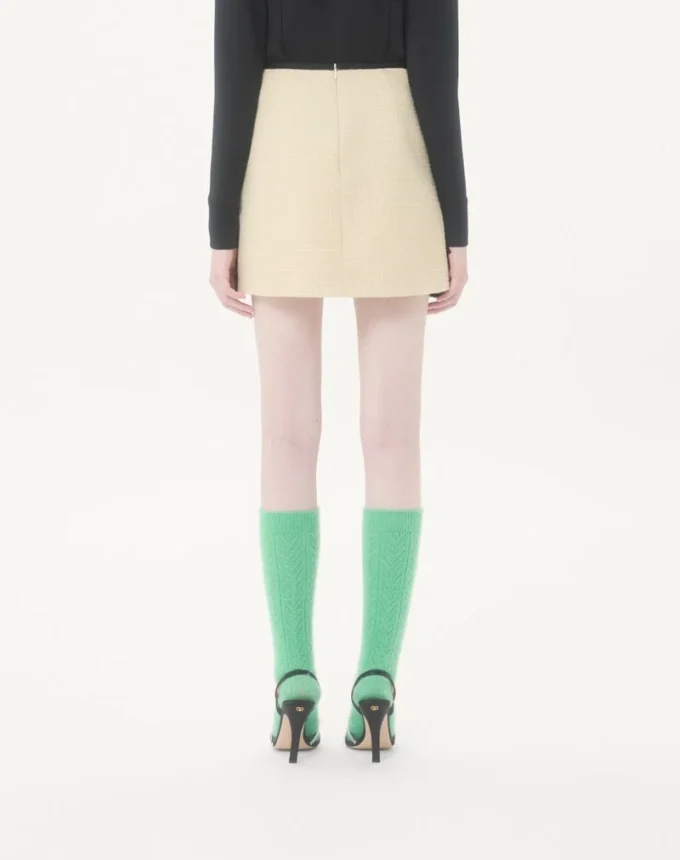 Short Skirt In Plain Wool Tweed Short Skirt In Plain Wool Tweed