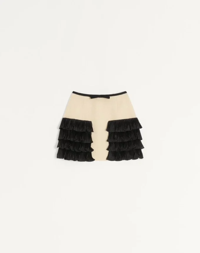 Short Skirt In Plain Wool Tweed Short Skirt In Plain Wool Tweed