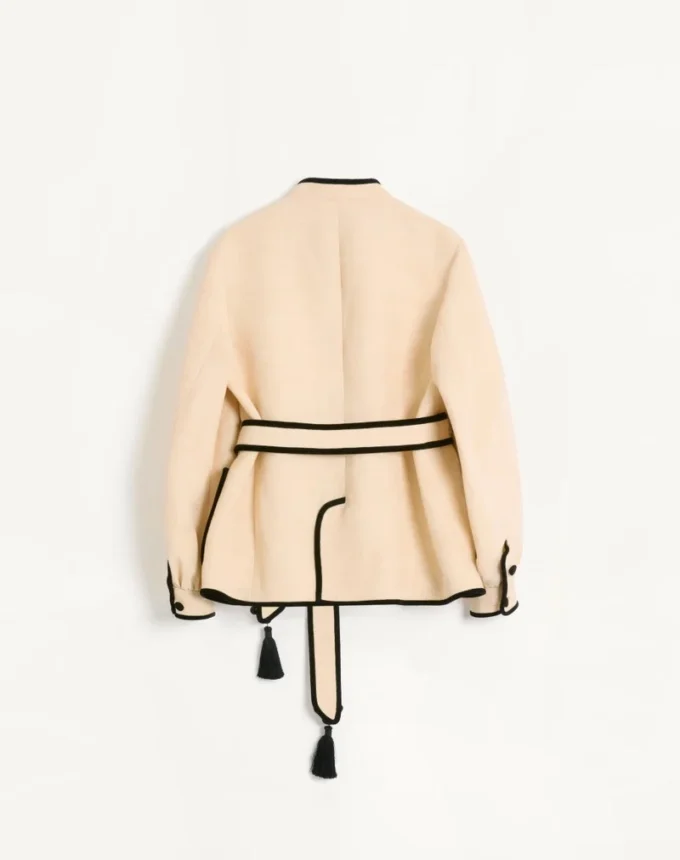 Silk And Jute Canvas Jacket With Vg Embroidery