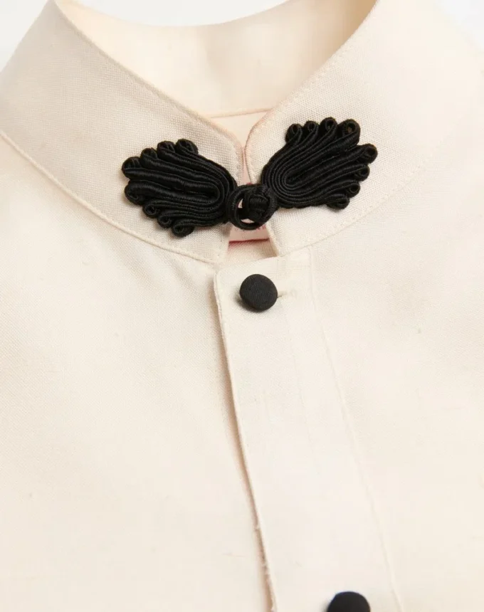 Silk Shantung Shirt With Toggle Silk Shantung Shirt With Toggle