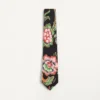 Silk Tie With Papier Floral Pattern