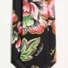 Silk Tie With Papier Floral Pattern