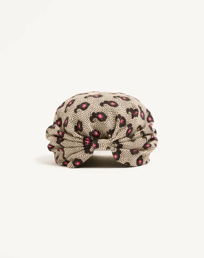 Silk Turban with Micro Cashmere Plus de Pois Print