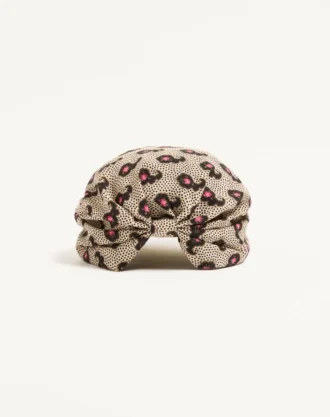 Silk Turban with Micro Cashmere Plus de Pois Print