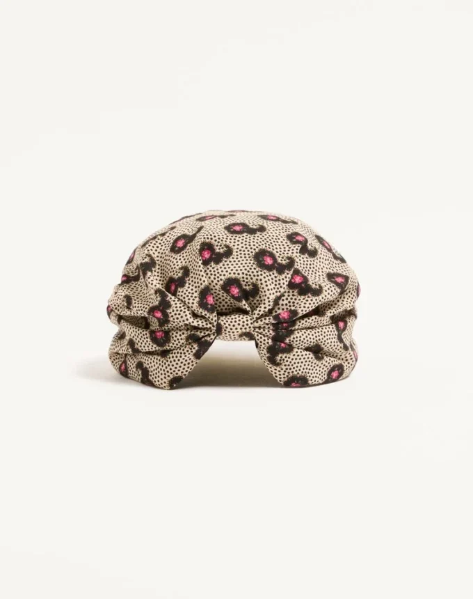Silk Turban with Micro Cashmere Plus de Pois Print