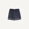 Silk Twill Bermuda Shorts With All-Over Opticool Print Silk Twill Bermuda Shorts With All-Over Opticool Print