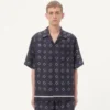 Silk Twill Bowling Shirt With Opticool Print
