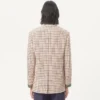 Single-Breasted Cotton Jacket With Check Pattern And Printed Edges