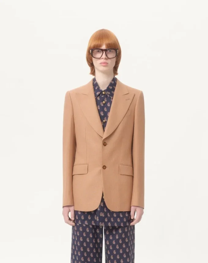 Single-Breasted Viscose Jacket