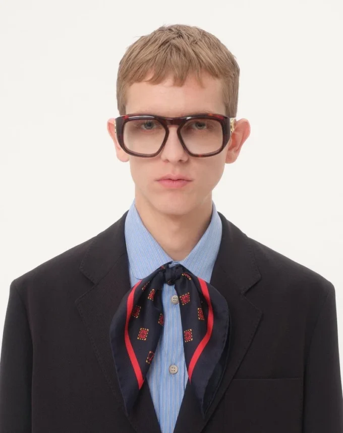 Single-Breasted Wool And Cotton Jacket With Jacquard Trimmings