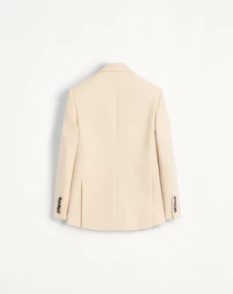Single-Breasted Wool Gabardine Jacket