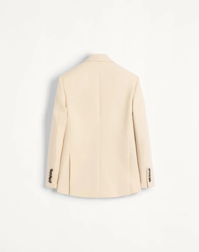Single-Breasted Wool Gabardine Jacket