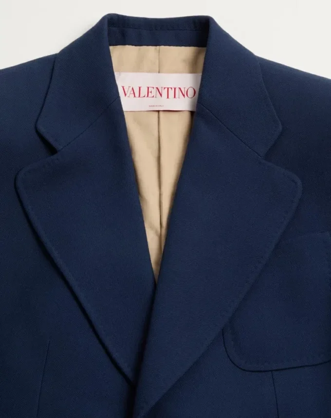 Single-Breasted Wool Gabardine Jacket