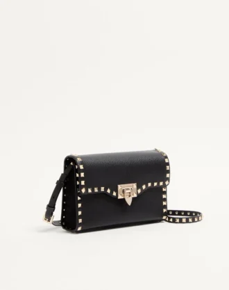 Small Rockstud Grainy Calfskin Crossbody Bag