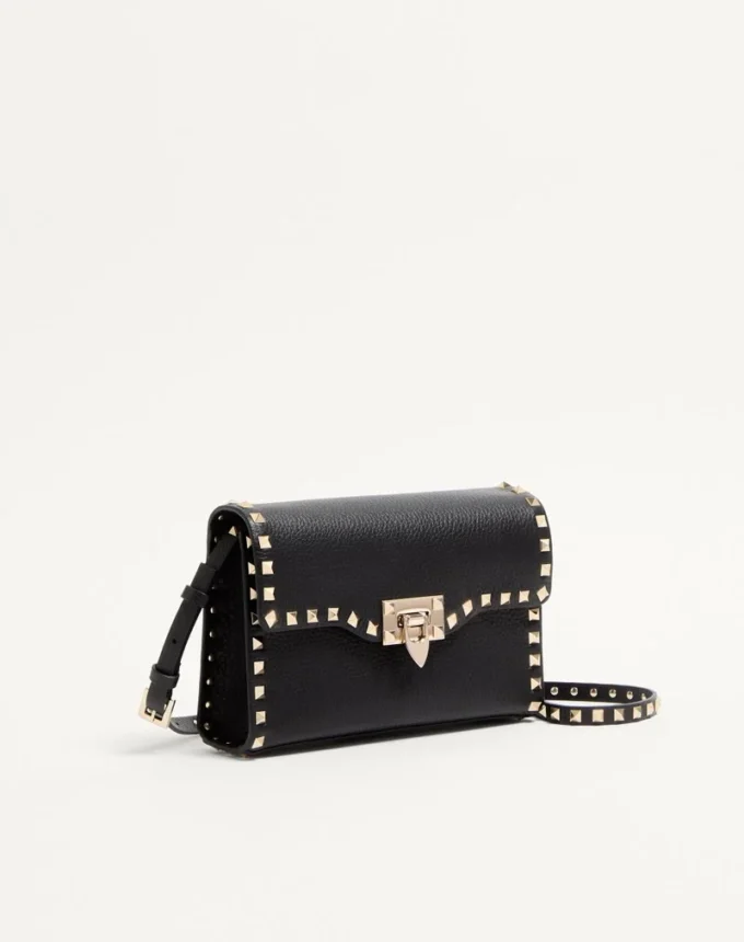 Small Rockstud Grainy Calfskin Crossbody Bag Small Rockstud Grainy Calfskin Crossbody Bag