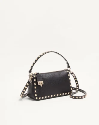 Small Rockstud Grainy Calfskin Crossbody Bag