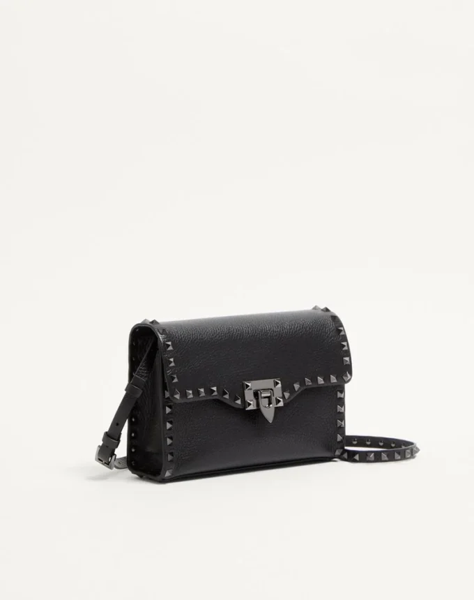 Small Rockstud Grainy Calfskin Crossbody Bag Small Rockstud Grainy Calfskin Crossbody Bag