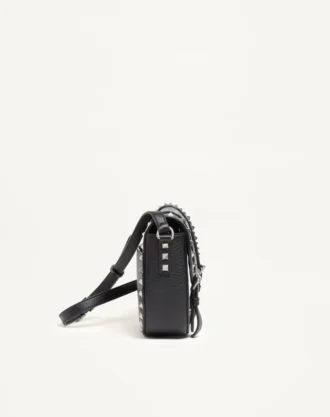 Small Rockstud Grainy Calfskin Crossbody Bag