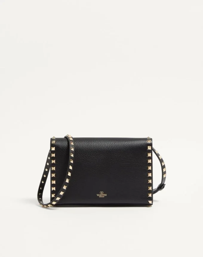 Small Rockstud Grainy Calfskin Crossbody Bag Small Rockstud Grainy Calfskin Crossbody Bag