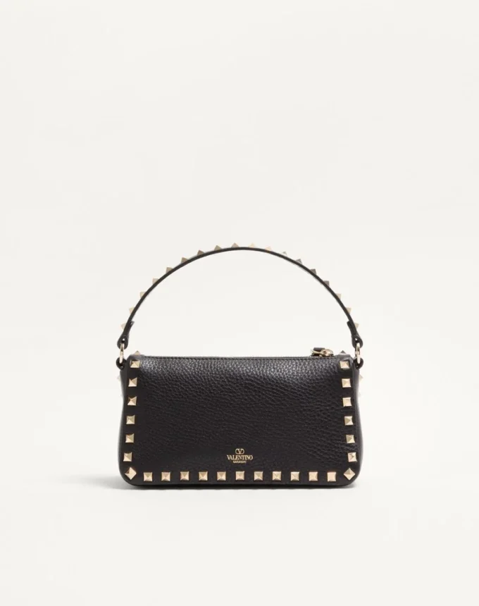 Small Rockstud Grainy Calfskin Crossbody Bag