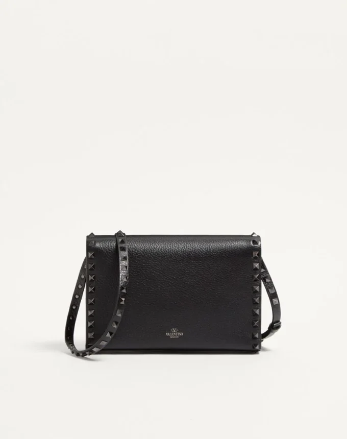 Small Rockstud Grainy Calfskin Crossbody Bag Small Rockstud Grainy Calfskin Crossbody Bag