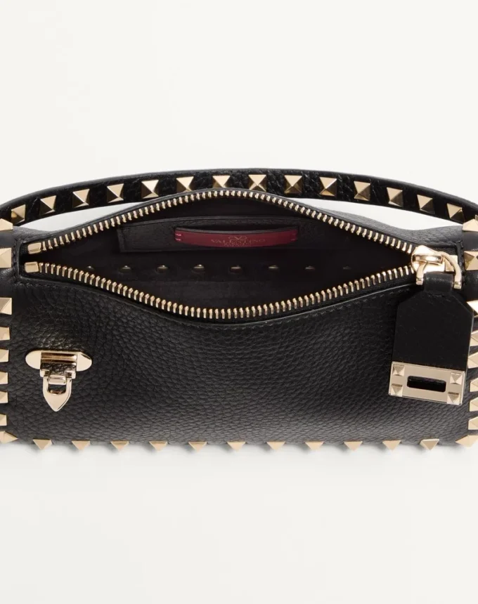 Small Rockstud Grainy Calfskin Crossbody Bag