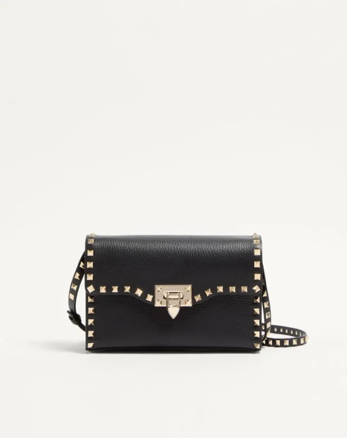 Small Rockstud Grainy Calfskin Crossbody Bag Small Rockstud Grainy Calfskin Crossbody Bag