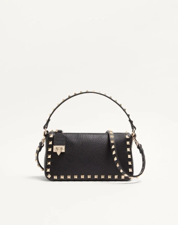 Small Rockstud Grainy Calfskin Crossbody Bag